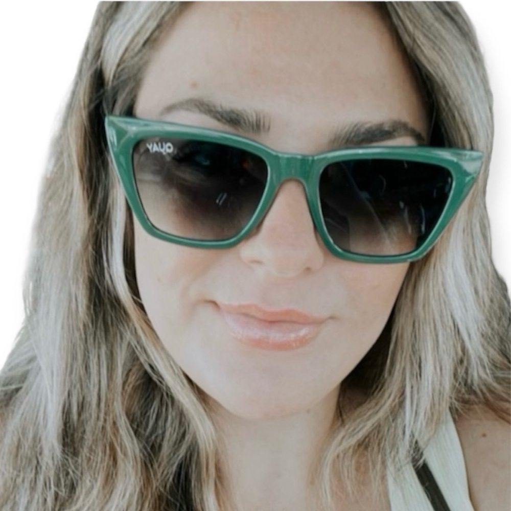 QUAY Call The Shots Sunglasses Monstera Green Frame Green Gradient Lens NWT